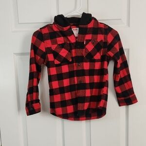 Levi's Red and Black Button Down Plaid Shirt